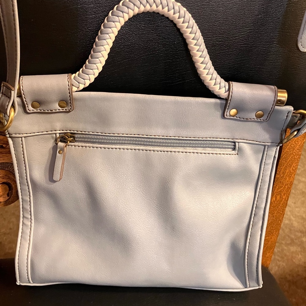 Elegant NEW blue gray Women's Handbag looks same on both sides.8 1/2 x11"